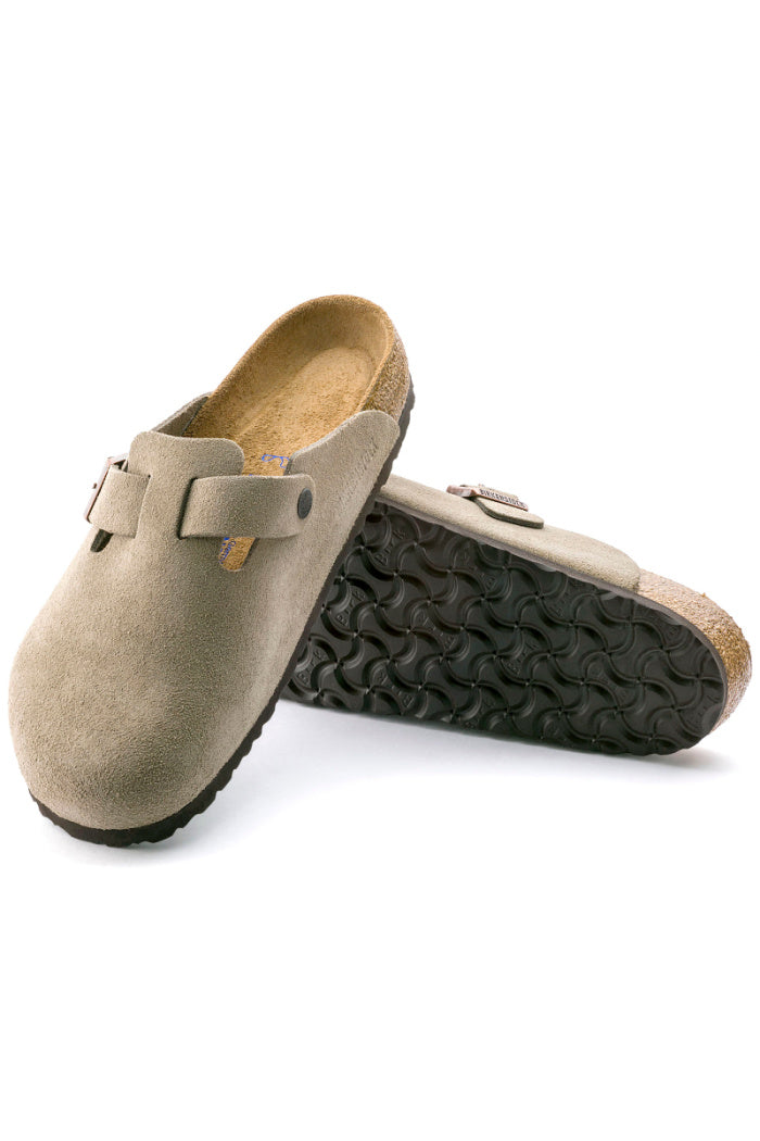 靴 Birkenstock BOSTON Narrow Birkenstock Boston Narrow Width in Taupe – Suburban Shoes
