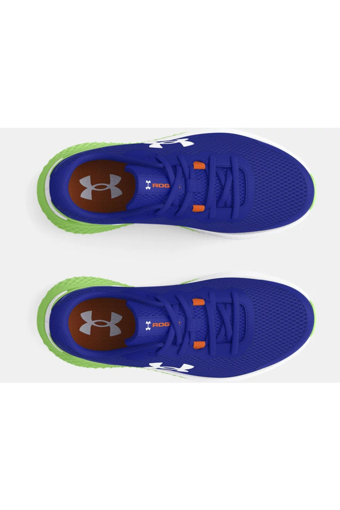 Under Armour Unisex-Child Charged Rogue 3 Running Shoe Big Kid (8-12 Years)  4 Big Kid (402) Halogen Blue/Tonic/Pink Shock