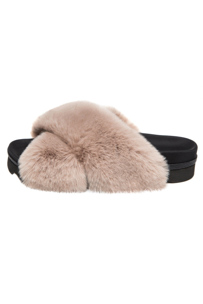 Roam Mink Cloud Faux Fur Slippers