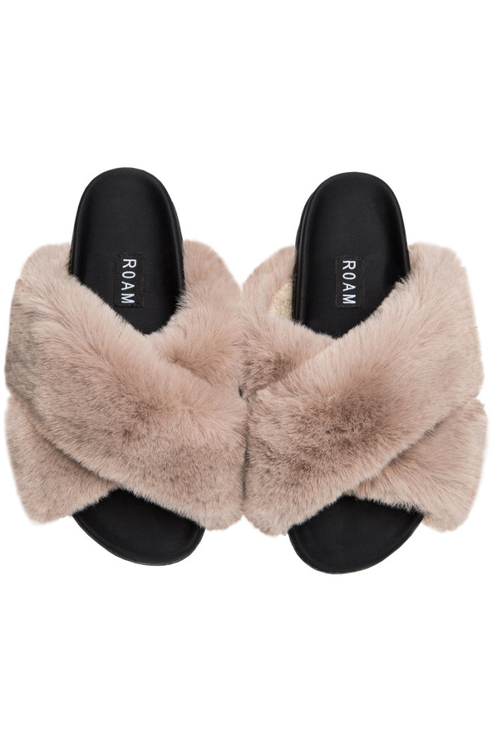 Roam Mink Cloud Faux Fur Slippers